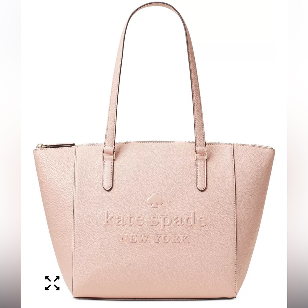Kate Spade Sienne Pink Pebbled Leather Handbag Tote Big Logo